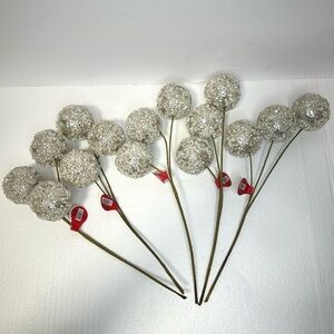 Hobby Lobby Five Champagne Frosted Ball Pick Bundle